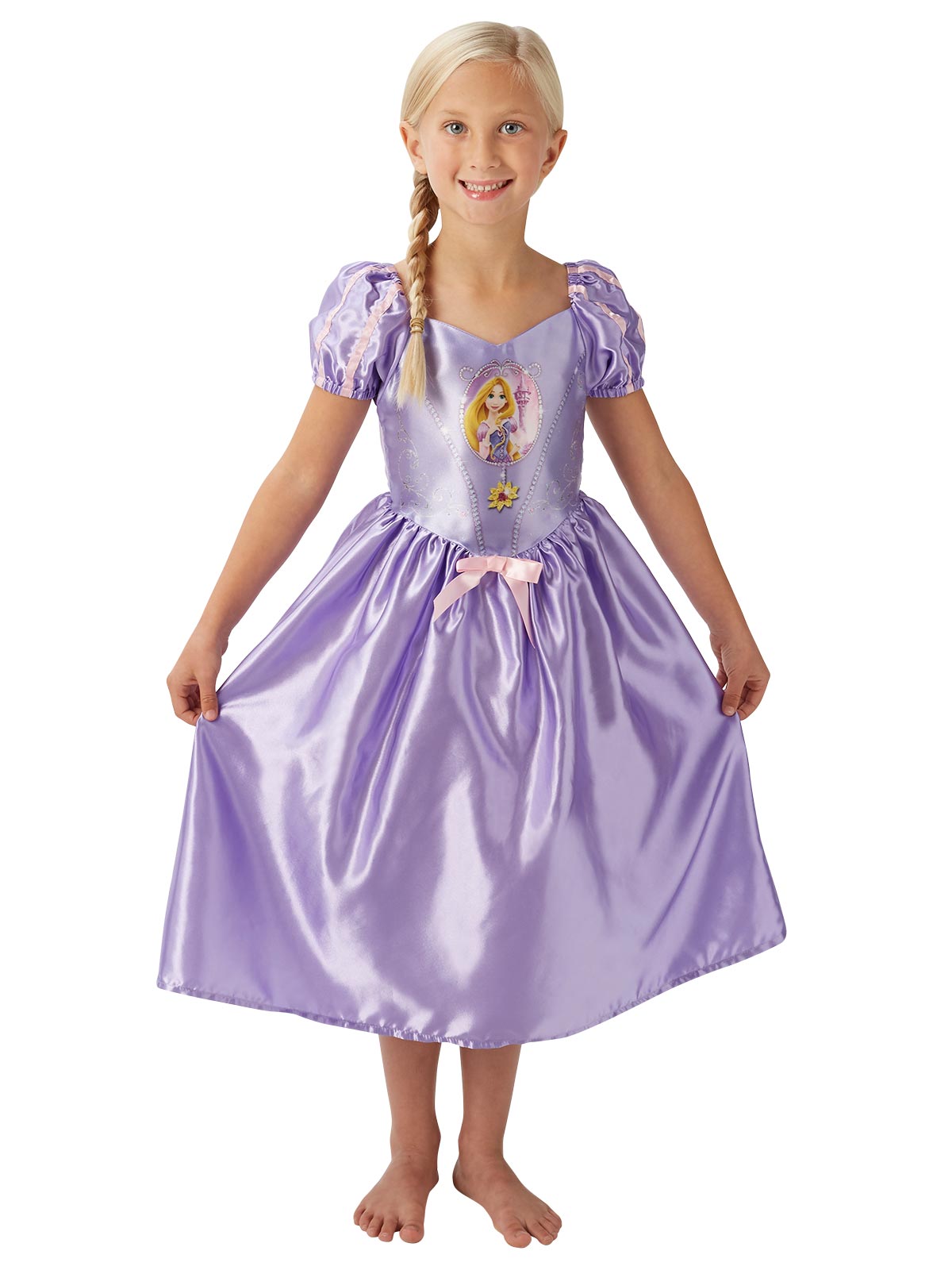 Disney Rapunzel Costume for Kids with Satin Bodice and Flowing Skirt - Purple Colour
