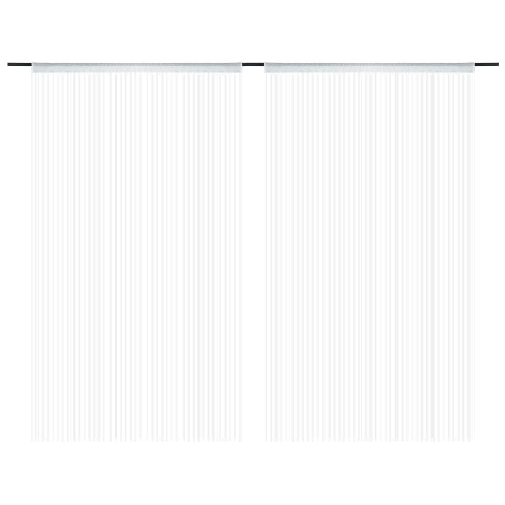 String Curtains 2 pcs 140x250 cm White