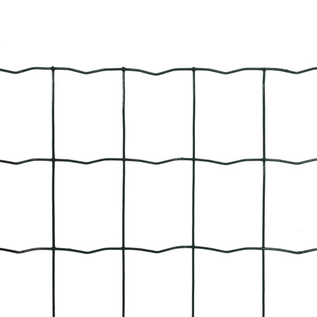 Euro Fence Steel Wire PVC Coated 25x0.8m Green Garden Mesh Panel Roll