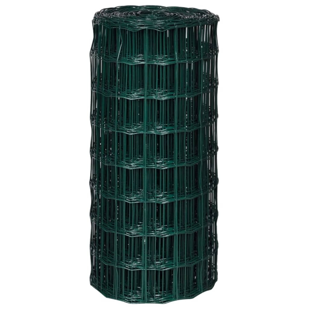 Euro Fence Steel Wire PVC Coated 25x0.8m Green Garden Mesh Panel Roll