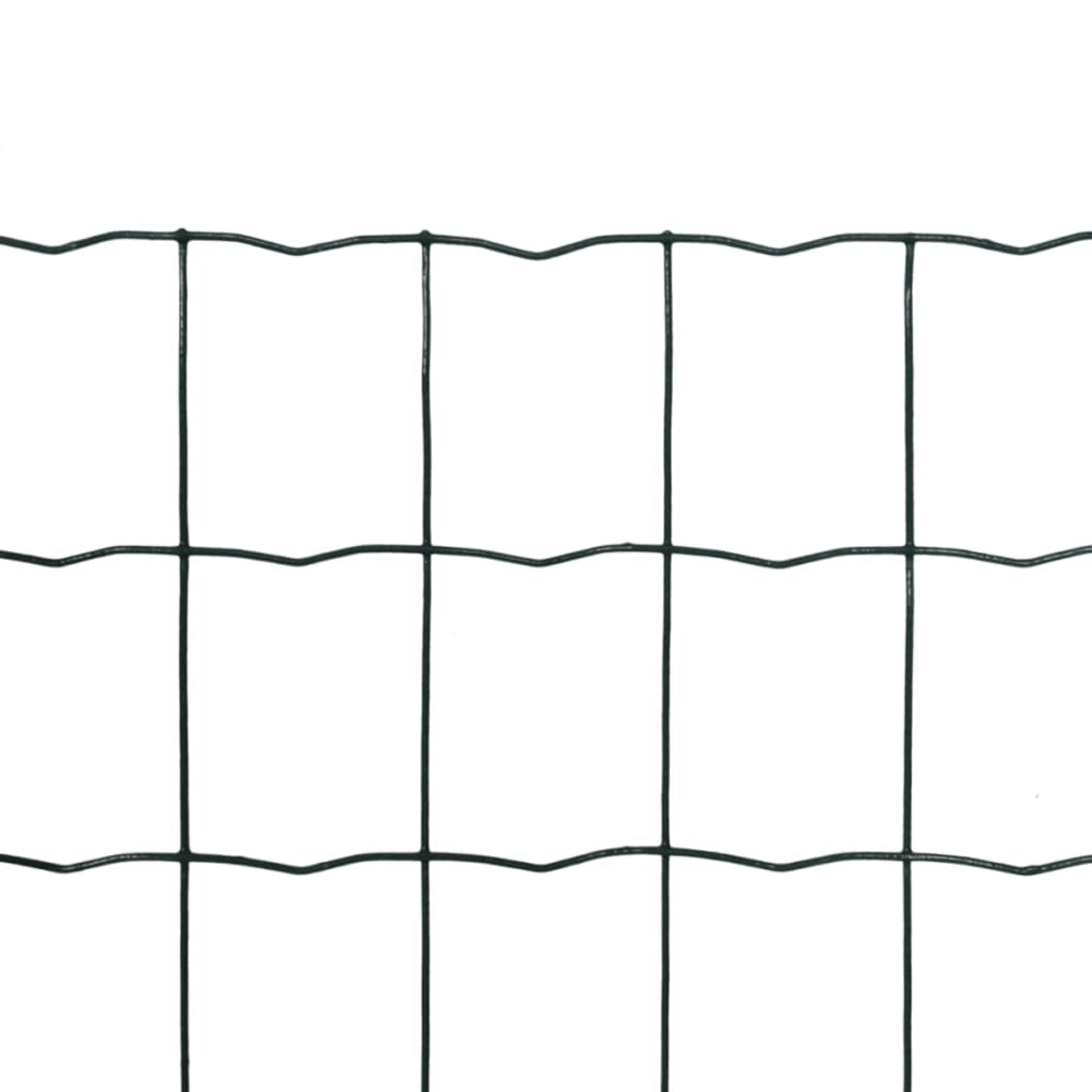 Euro Fence Steel Wire PVC Coated 25x1.0m Green Garden Mesh Panel Roll