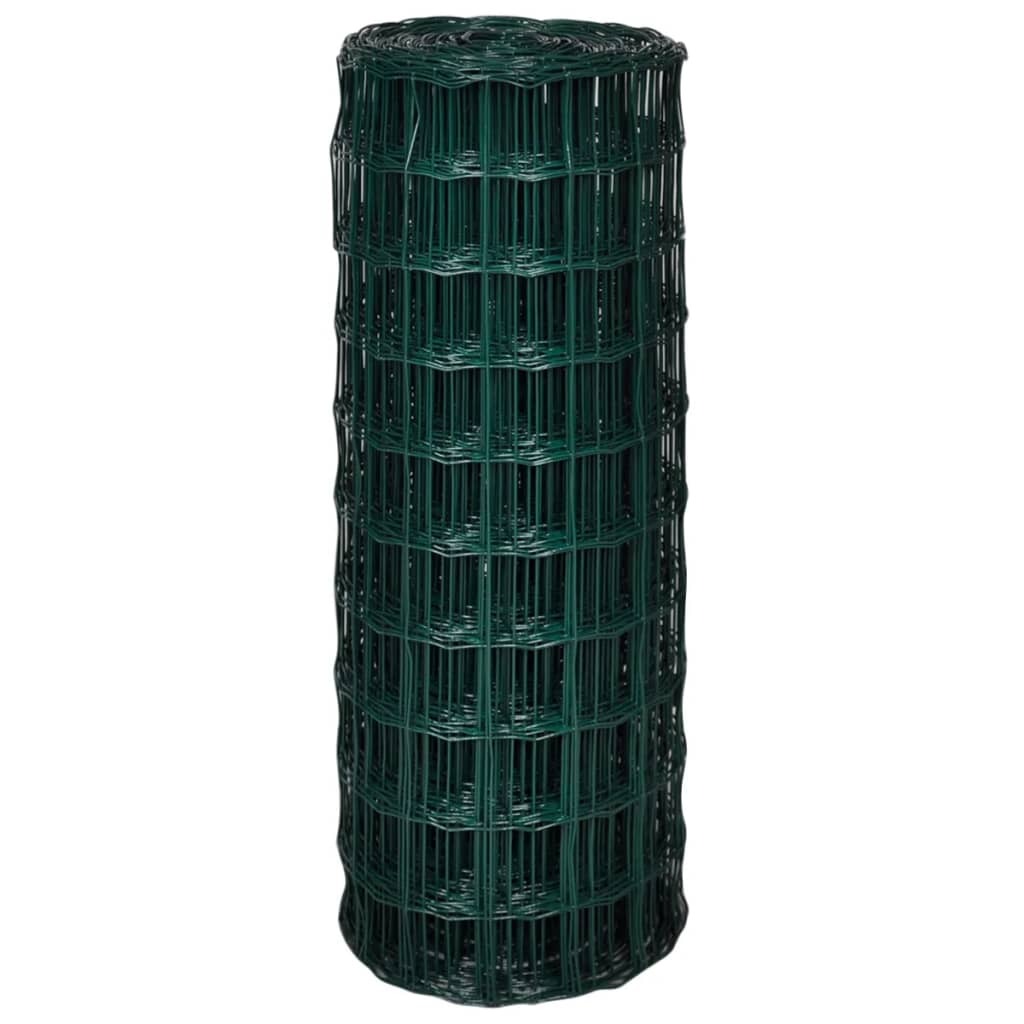 Euro Fence Steel Wire PVC Coated 25x1.0m Green Garden Mesh Panel Roll
