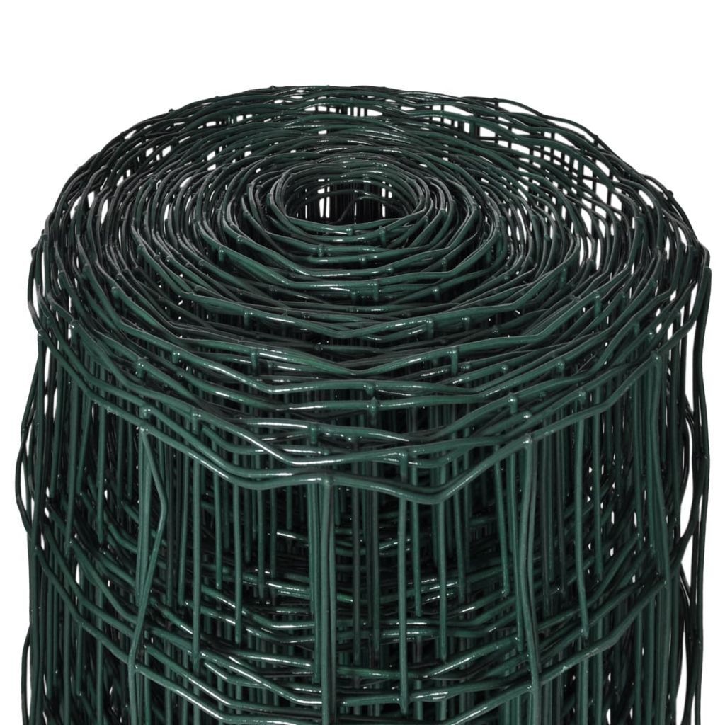 Euro Fence Steel Wire PVC Coated 25x1.0m Green Garden Mesh Panel Roll