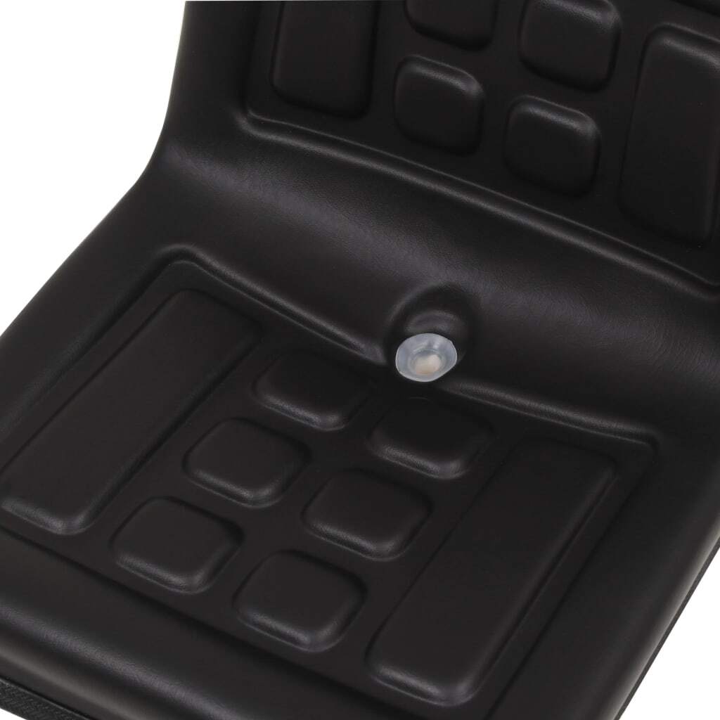 Universal Tractor Seat Black PVC Steel Frame Adjustable Slide Drain Hole