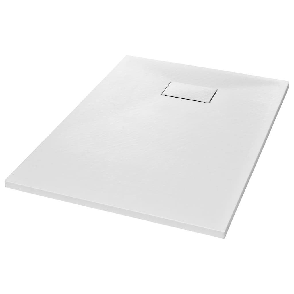 Bathroom Shower Base Tray 100x70cm White SMC Low Profile Anti Slip