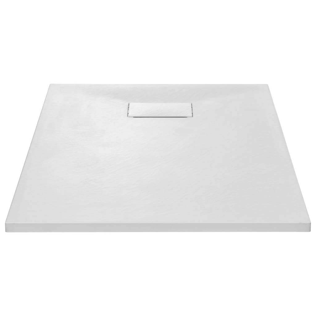 Bathroom Shower Base Tray 100x70cm White SMC Low Profile Anti Slip