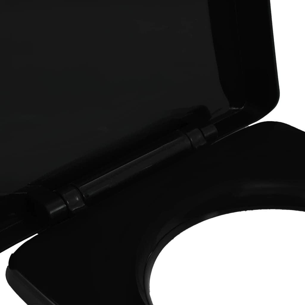 Soft Close Toilet Seat Quick Release Black Polypropylene Bathroom WC