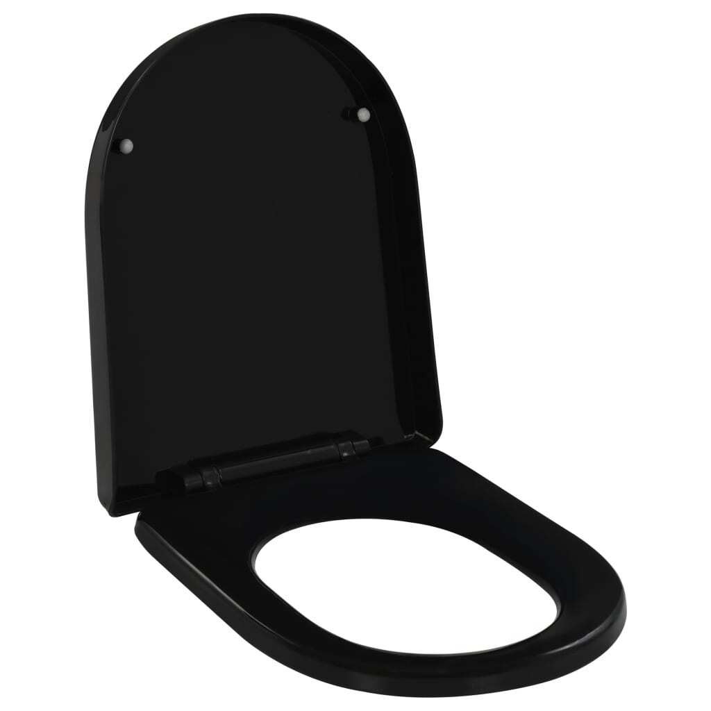 Soft Close Toilet Seat Quick Release Black Polypropylene Bathroom WC