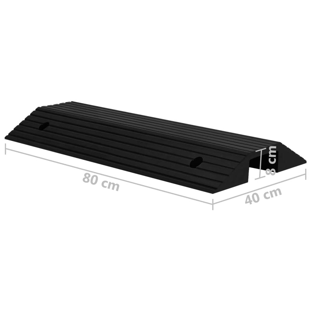 Rubber Bridge Threshold Ramp 80x40x8cm Non-Slip Wheelchair Doorway Ramp