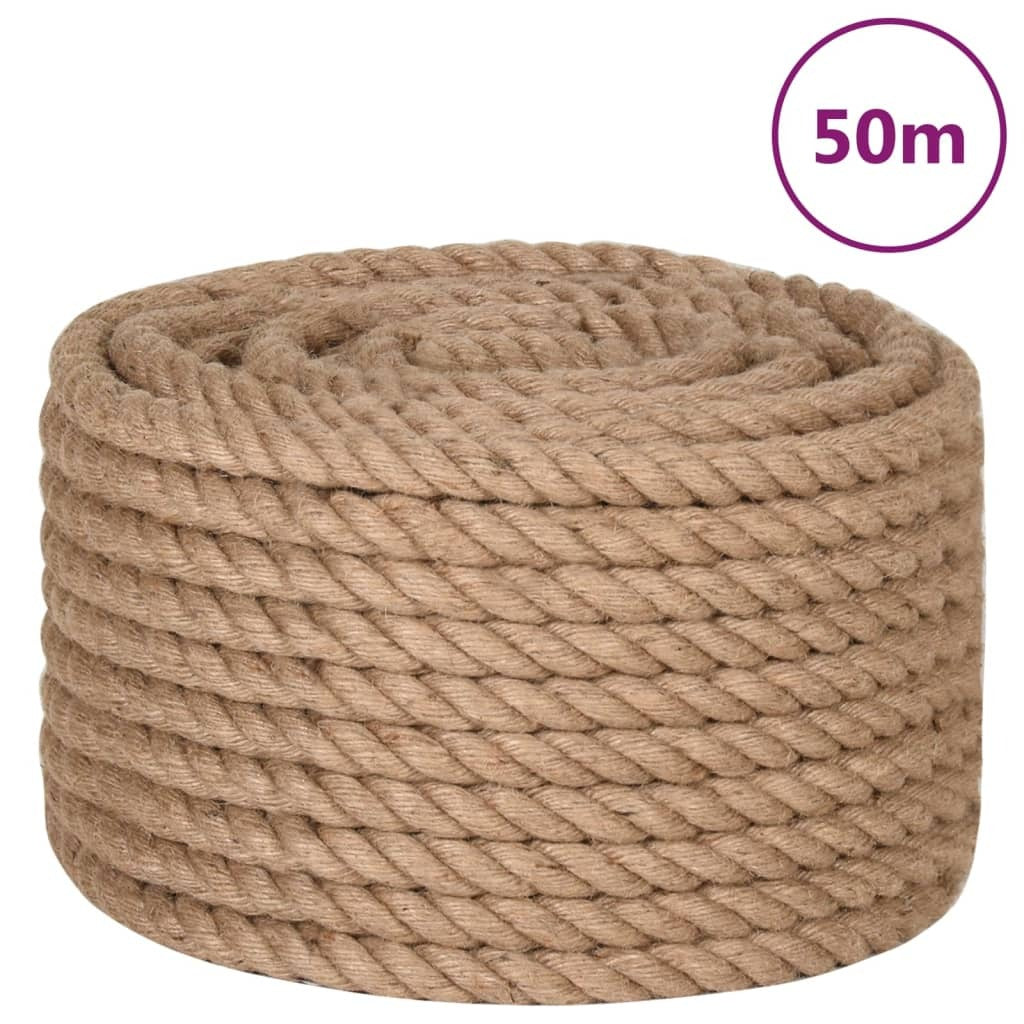 Jute Rope 50m x 16mm Thick Natural Hemp Twine Cord Craft Gardening Decor