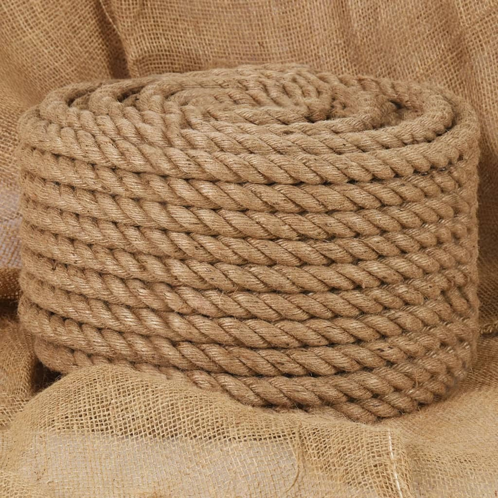 Jute Rope 50m x 16mm Thick Natural Hemp Twine Cord Craft Gardening Decor