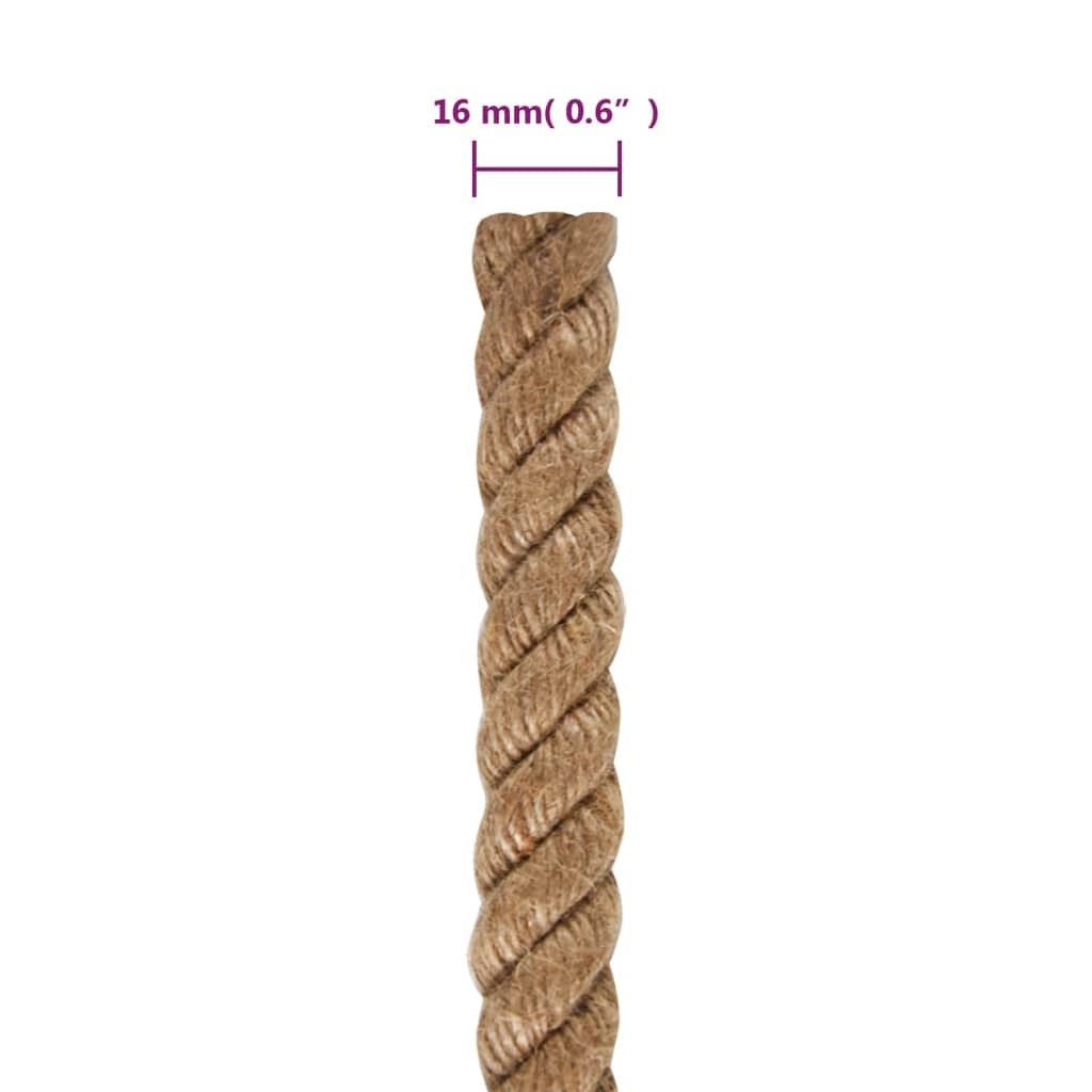 Jute Rope 50m x 16mm Thick Natural Hemp Twine Cord Craft Gardening Decor