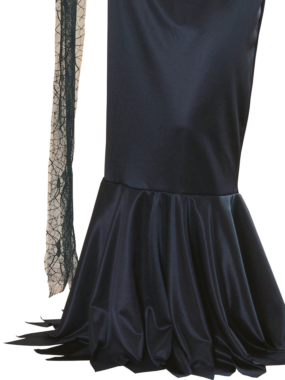 Morticia Addams Costume Adult Long Black Dress with Lace Sleeves