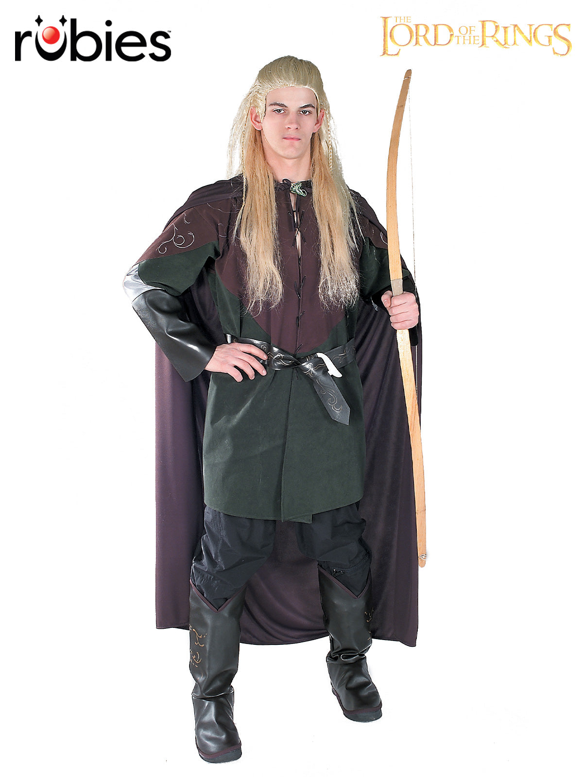 Elf Warrior Mens Costume Adult Fantasy Tunic Cloak Belt Boot Tops for Halloween