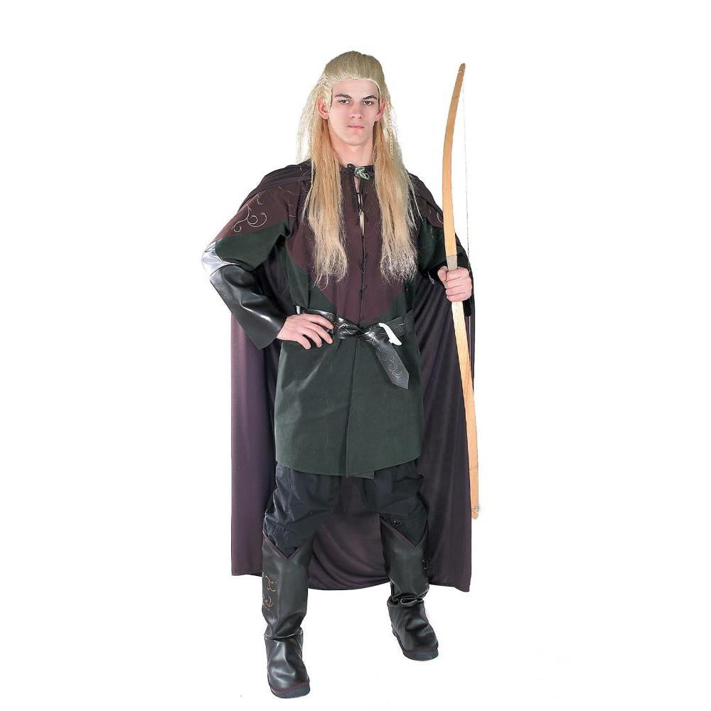Elf Warrior Mens Costume Adult Fantasy Tunic Cloak Belt Boot Tops for Halloween