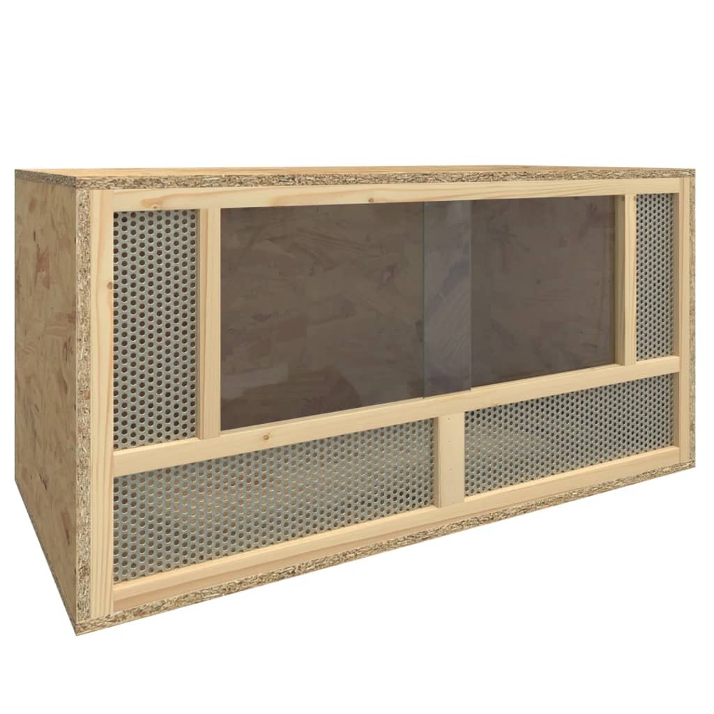 Terrarium 80x40x40cm Engineered Wood Glass Reptile Enclosure Cage Steel Vent