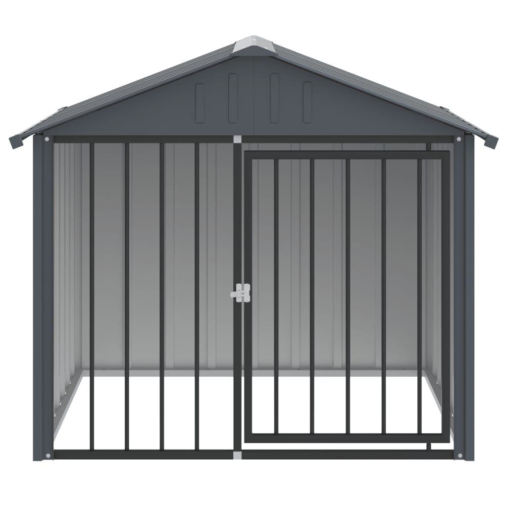 Dog House with Roof Black 117x103x102 cm Galvanised Steel