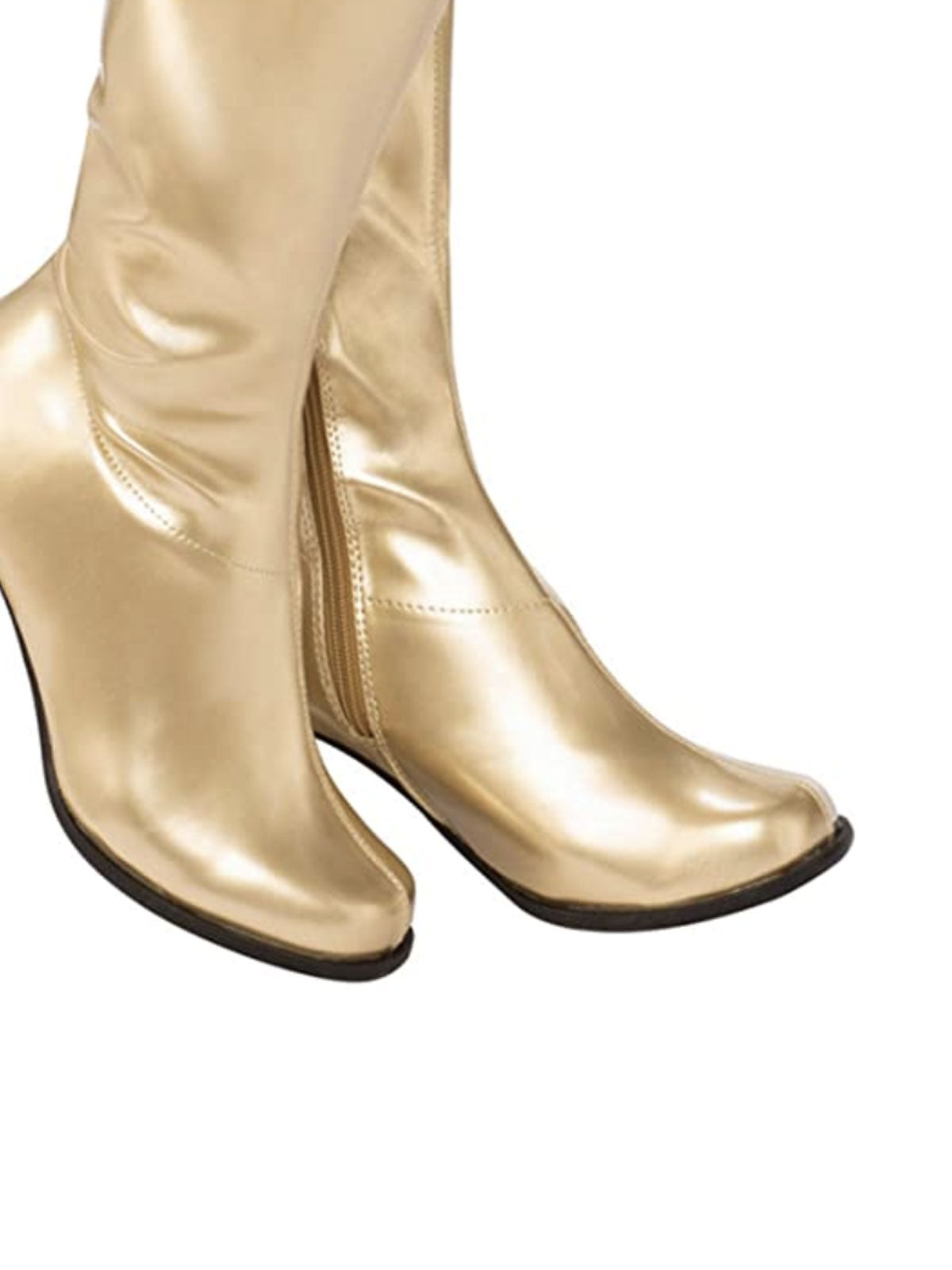 Gold Go Go Boots for Adults Knee High Vinyl 60s Costume Accessory
