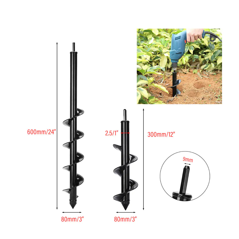 Planter Garden Auger Spiral Drill Planting Hole Soil Digger