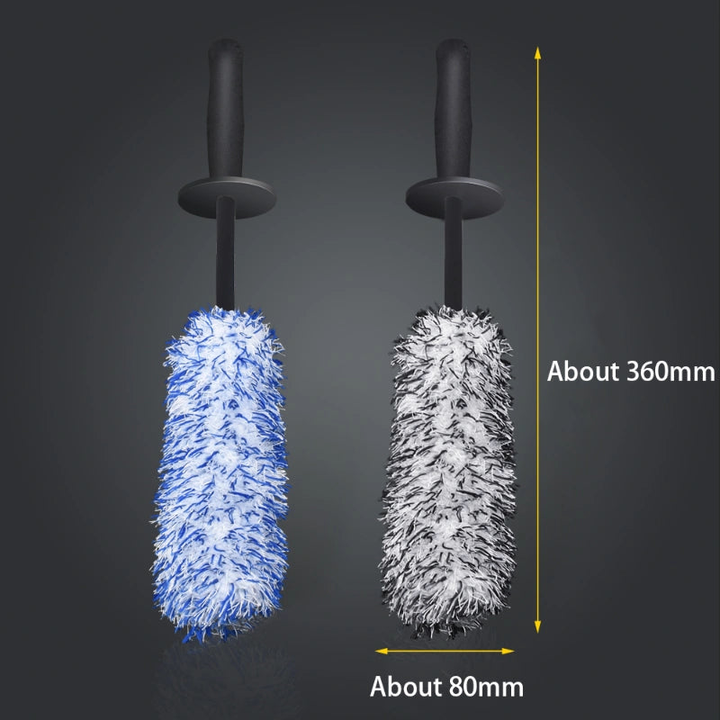 Plush Car Wheel Hub Brush Anti-Slip Plastic Handle