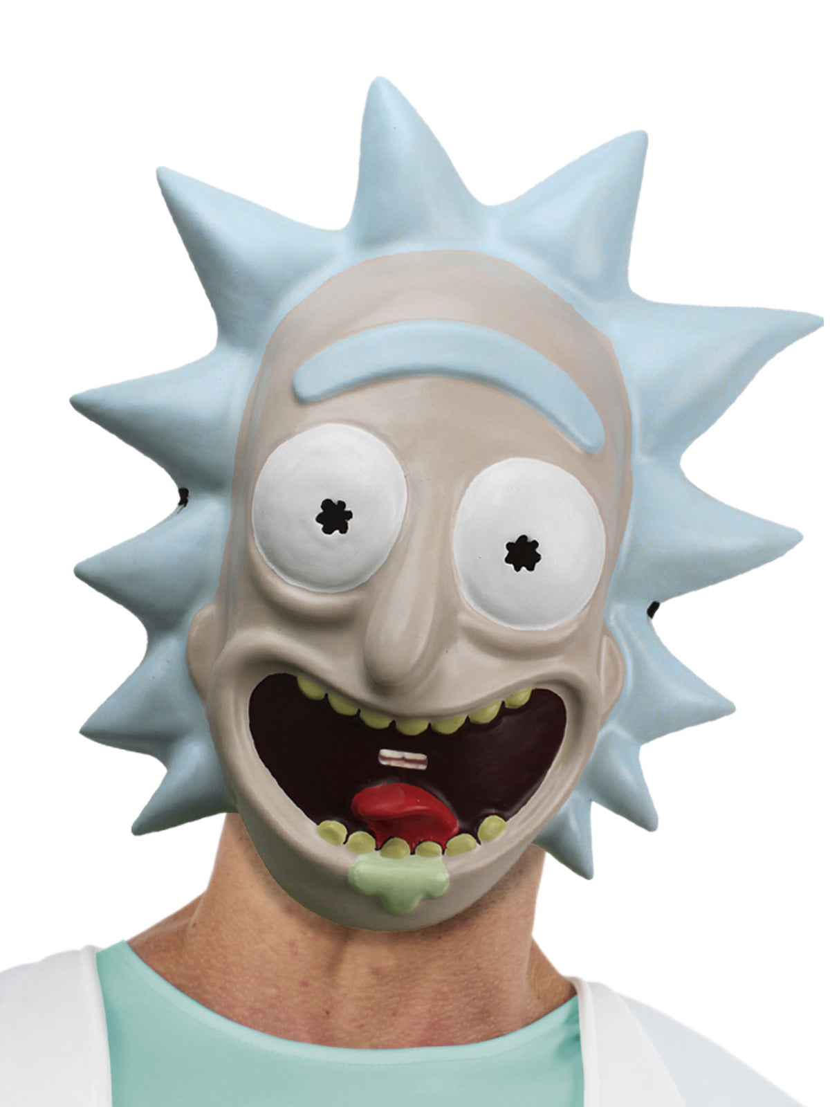 Rick and Morty Rick Sanchez Vacuform Half Mask with Painted Details - White Colour