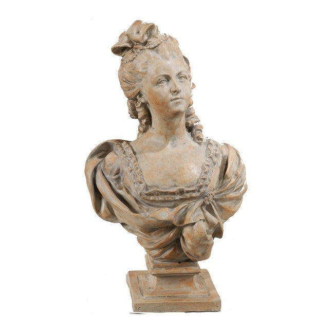 Young English Lady Bust Sculpture 64cm Weathered Finish Classic Decor