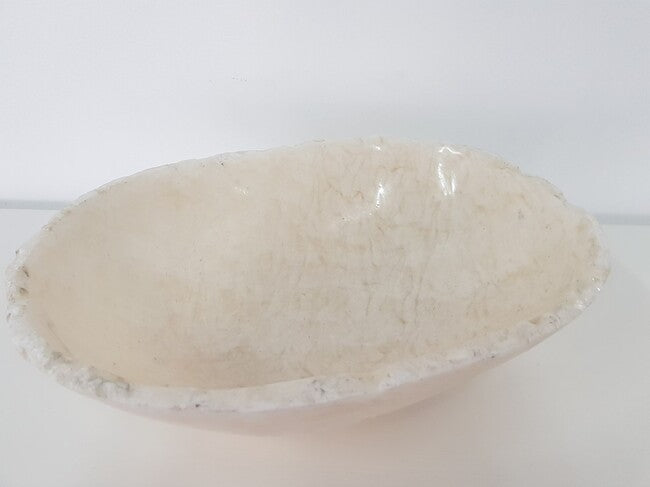 Onyx Stone Round Bowl 40cm White Finish Decorative Accent Piece