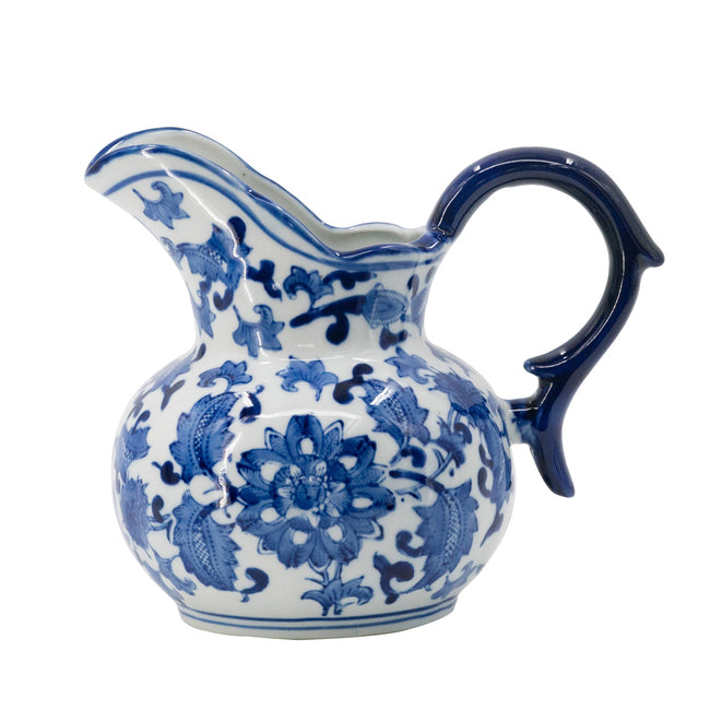 Ming Luxe Decorative Jug 20cm Blue & White Porcelain Asian Design