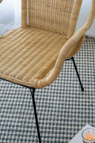 Palmview Rattan Armed Dining Chair with Solid Iron Frame Indoor Seating
