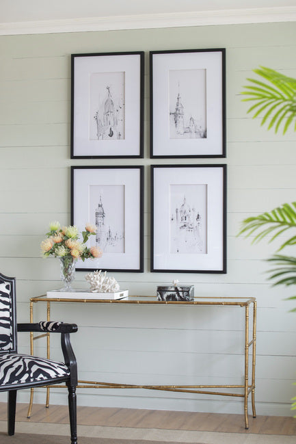 Set of 4 Steeple Buildings Framed Prints