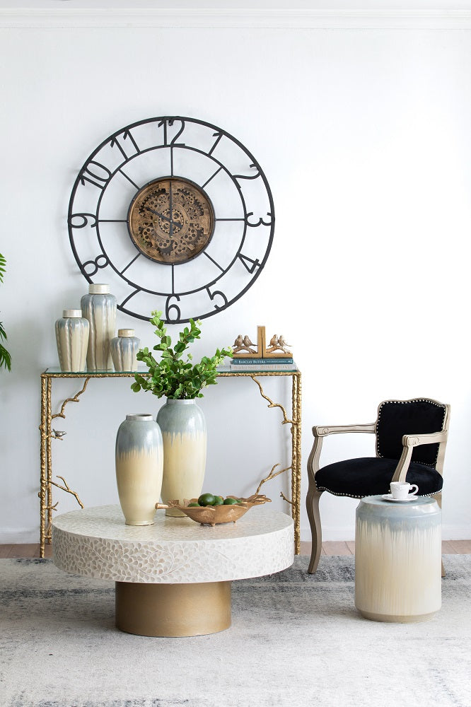 Florence Reactive Glaze Ceramic 46 cm Stool Versatile Accent Seat