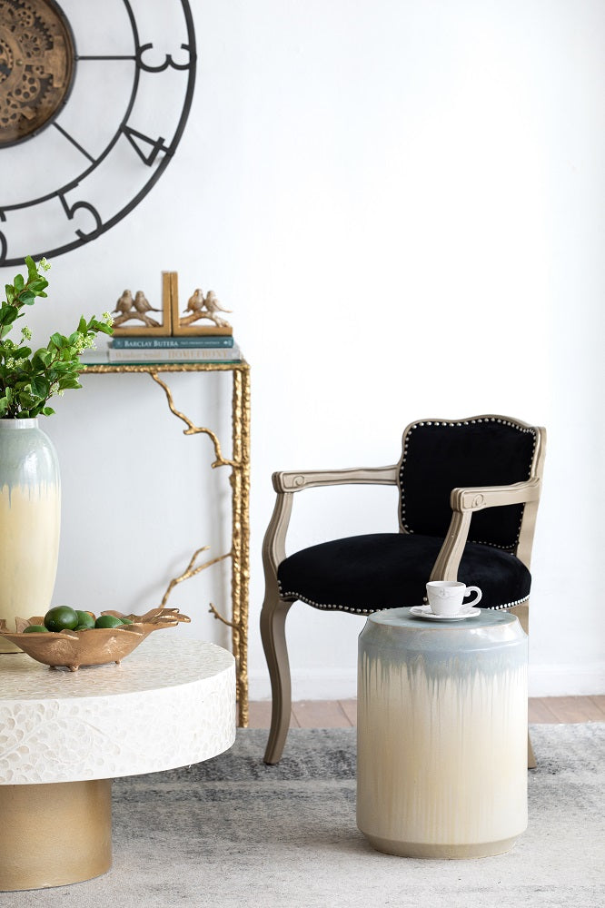 Florence Reactive Glaze Ceramic 46 cm Stool Versatile Accent Seat