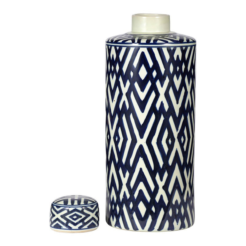 Carlyle Large Porcelain Lidded Jar Home Decorative Storage Container