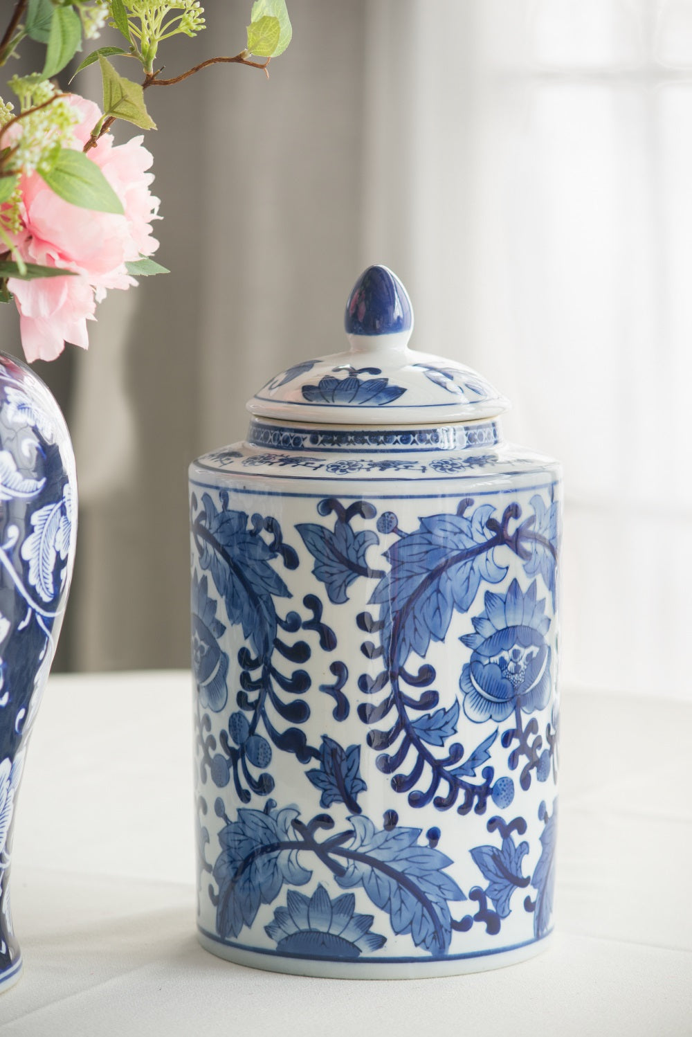 Indra Large Porcelain Jar with Lid Decorative Storage Container
