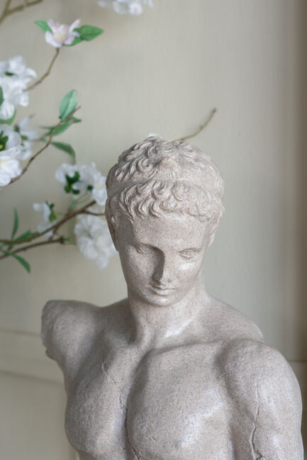 Grecian Decorative Bust 54cm Resin Sculpture on Stand for Home or Office Accent