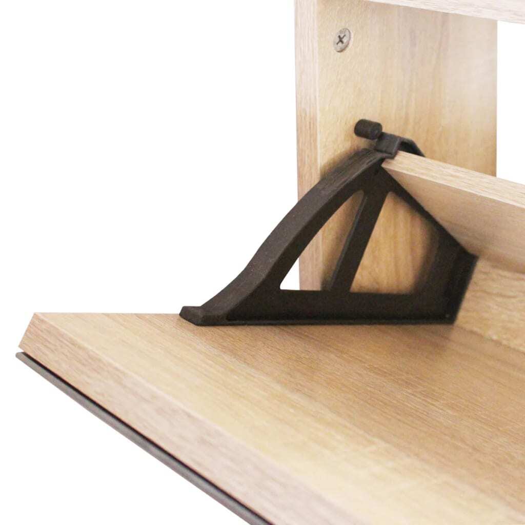 Shoe Cabinet 2-Layer Mirror Oak 63x17x67cm Wall Mounted Storage Organiser