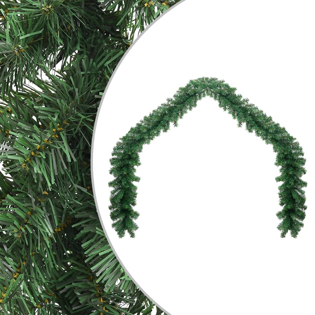 Green PVC Christmas Garland 5m Waterproof Xmas Decoration Indoor Outdoor