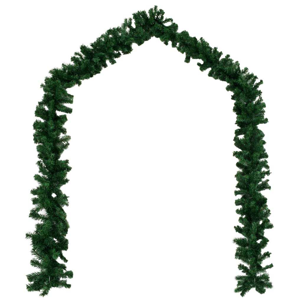 Green PVC Christmas Garland 10m Waterproof Xmas Decoration Indoor Outdoor
