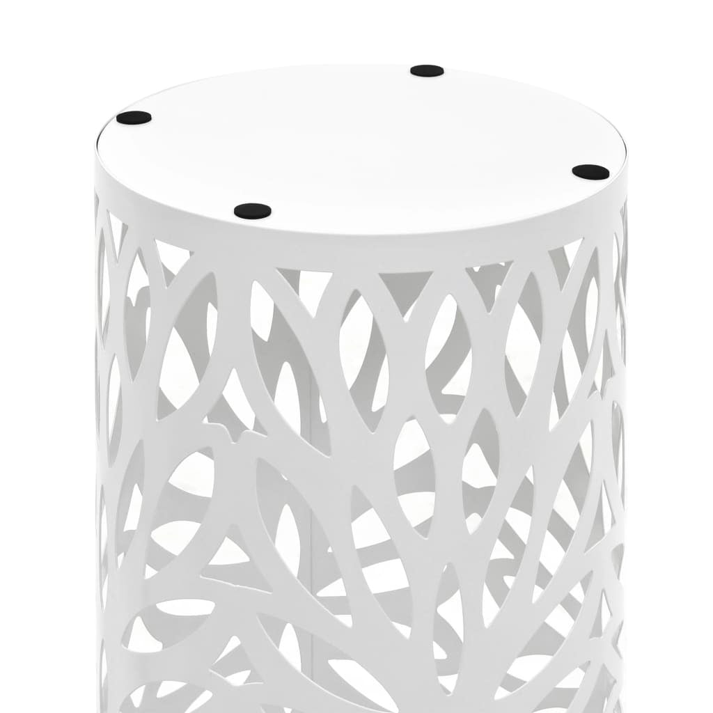 Umbrella Stand Leaves Steel White