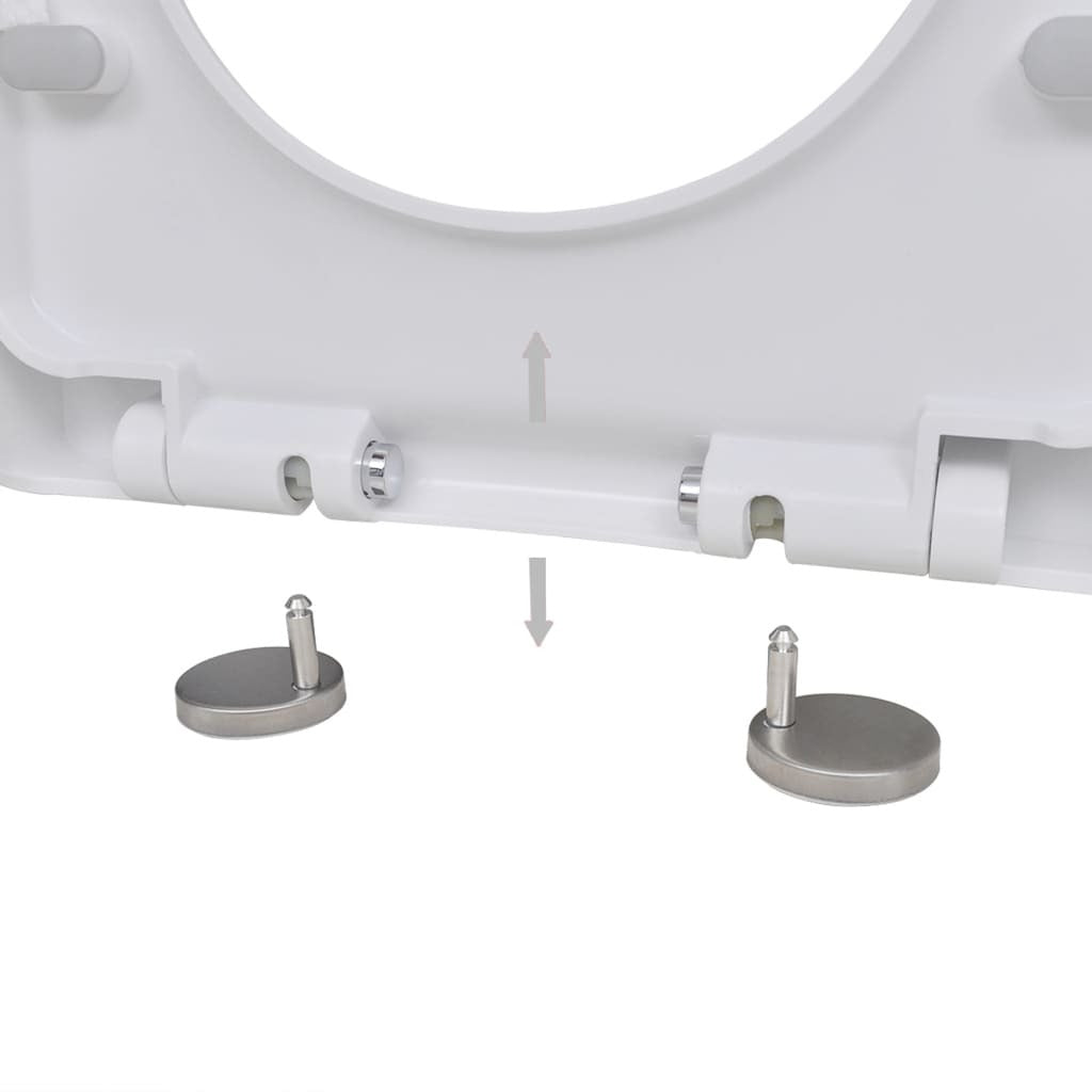 Toilet Seats with Soft Close Lids 2 pcs Plastic White