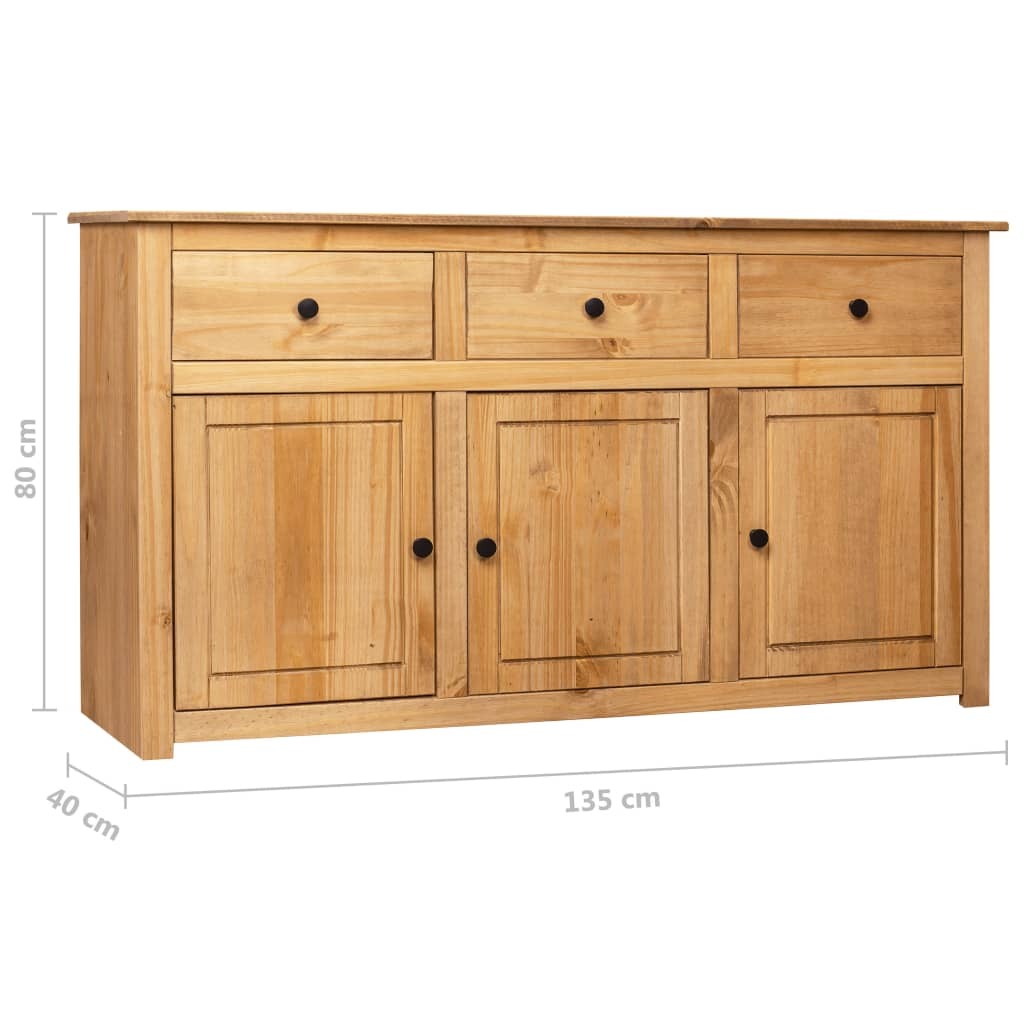 Sideboard Panama Range 3 Drawer 3 Door Solid Pine Wood Storage Cabinet