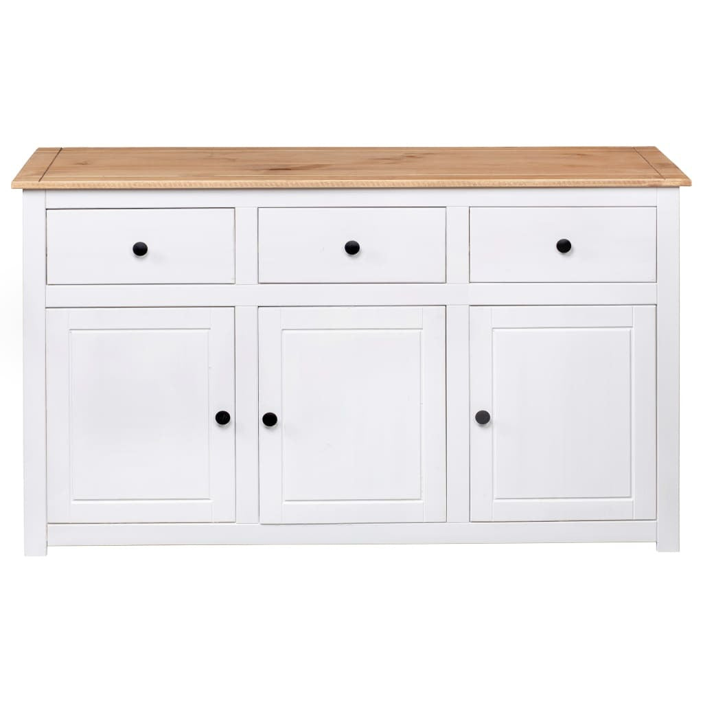 Sideboard Panama Range 3 Drawer 3 Door Solid Pine Wood Storage Cabinet White