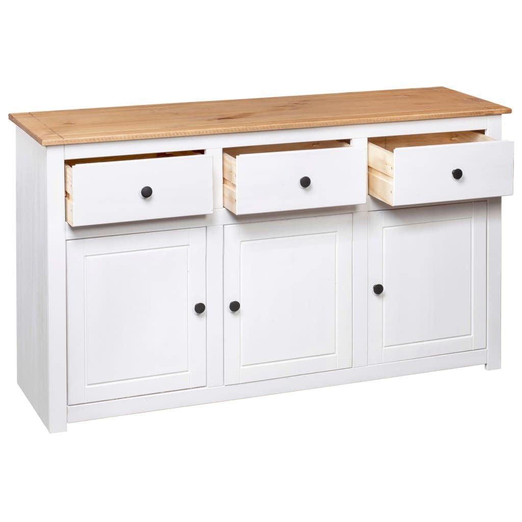 Sideboard Panama Range 3 Drawer 3 Door Solid Pine Wood Storage Cabinet White