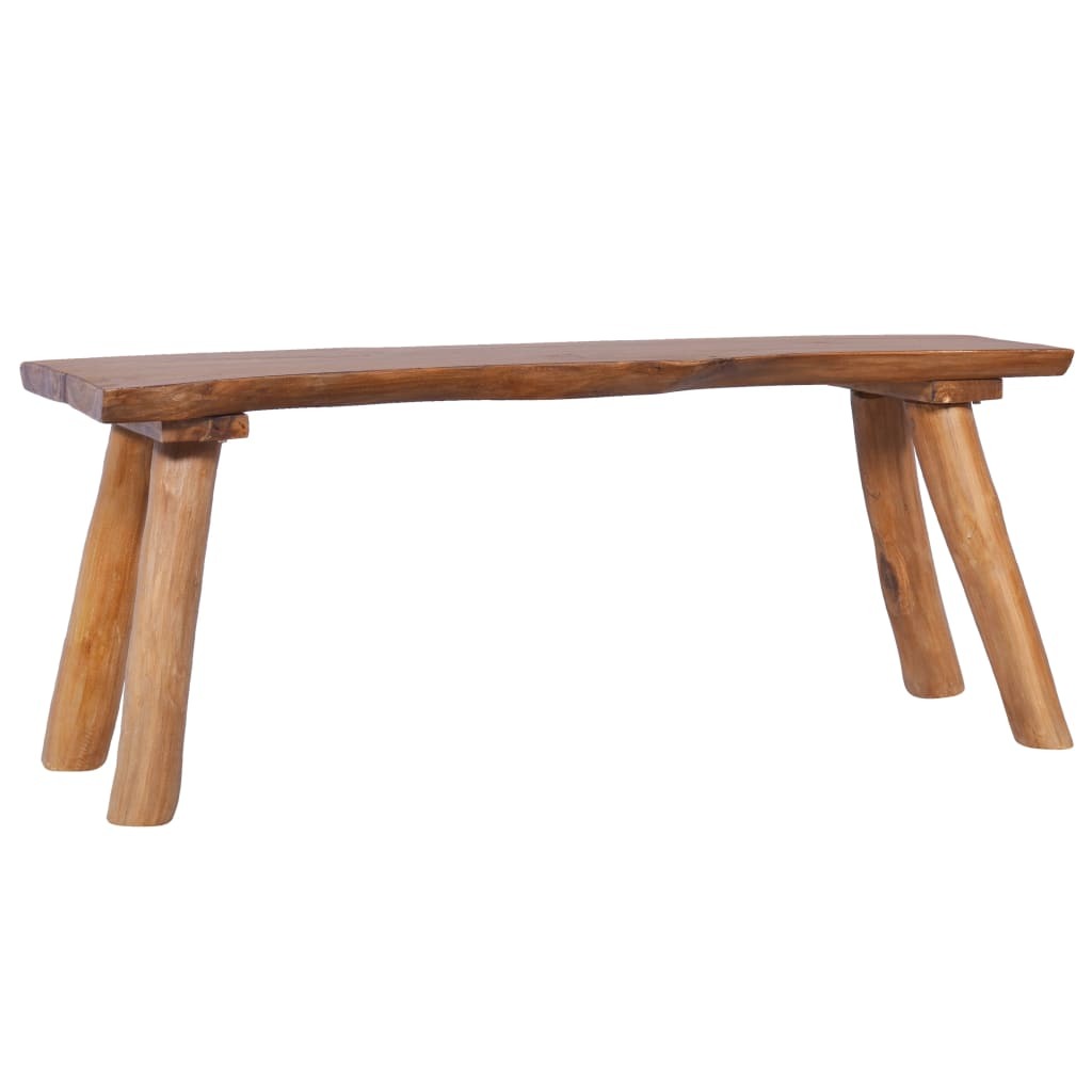 Garden Bench 120cm Solid Teak Wood Outdoor Patio Seat Hallway Natural
