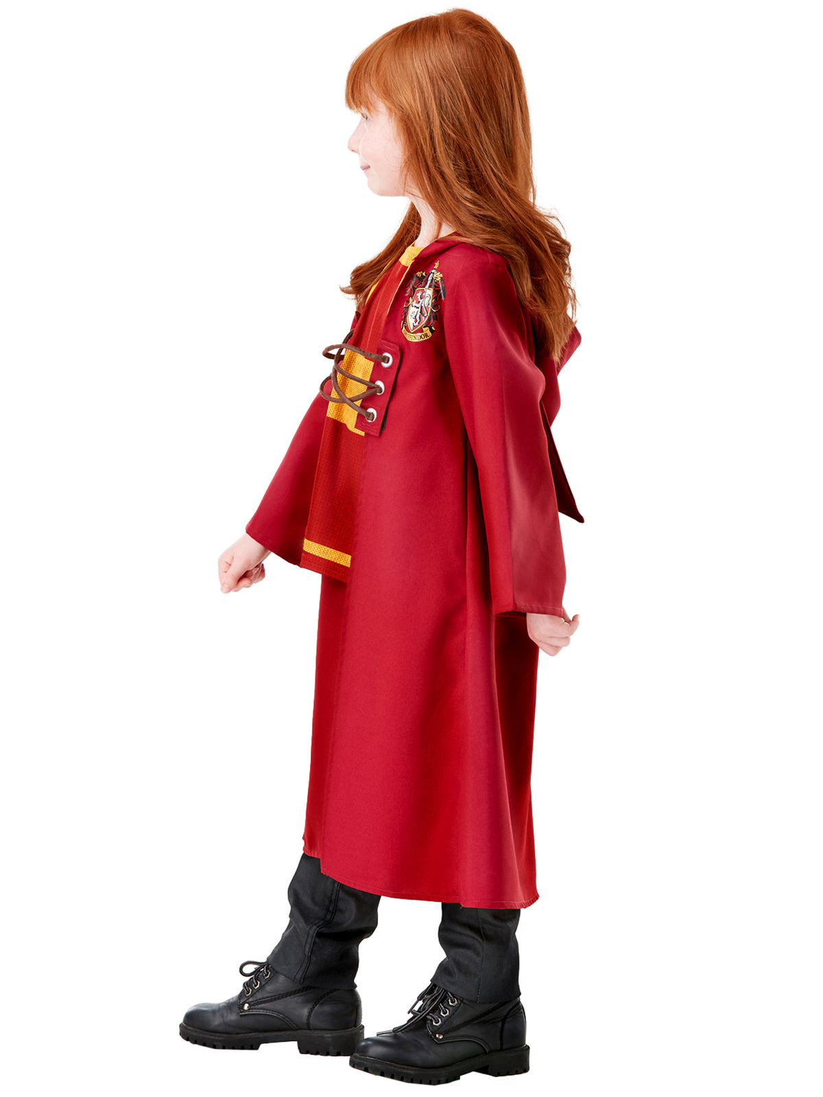 Harry Potter Gryffindor Quidditch Robe Costume with Hood and Emblem for Adults - Multi Colour