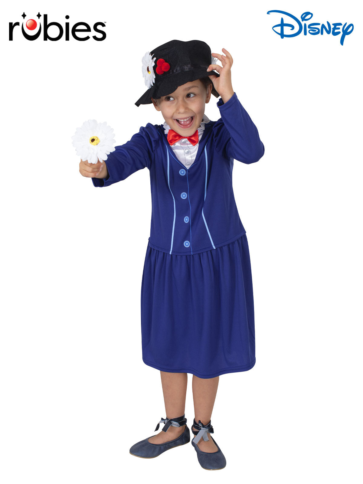 Mary Poppins Kids Costume – Blue Dress with Hat & Bow Tie for Book Week – Blue Colour