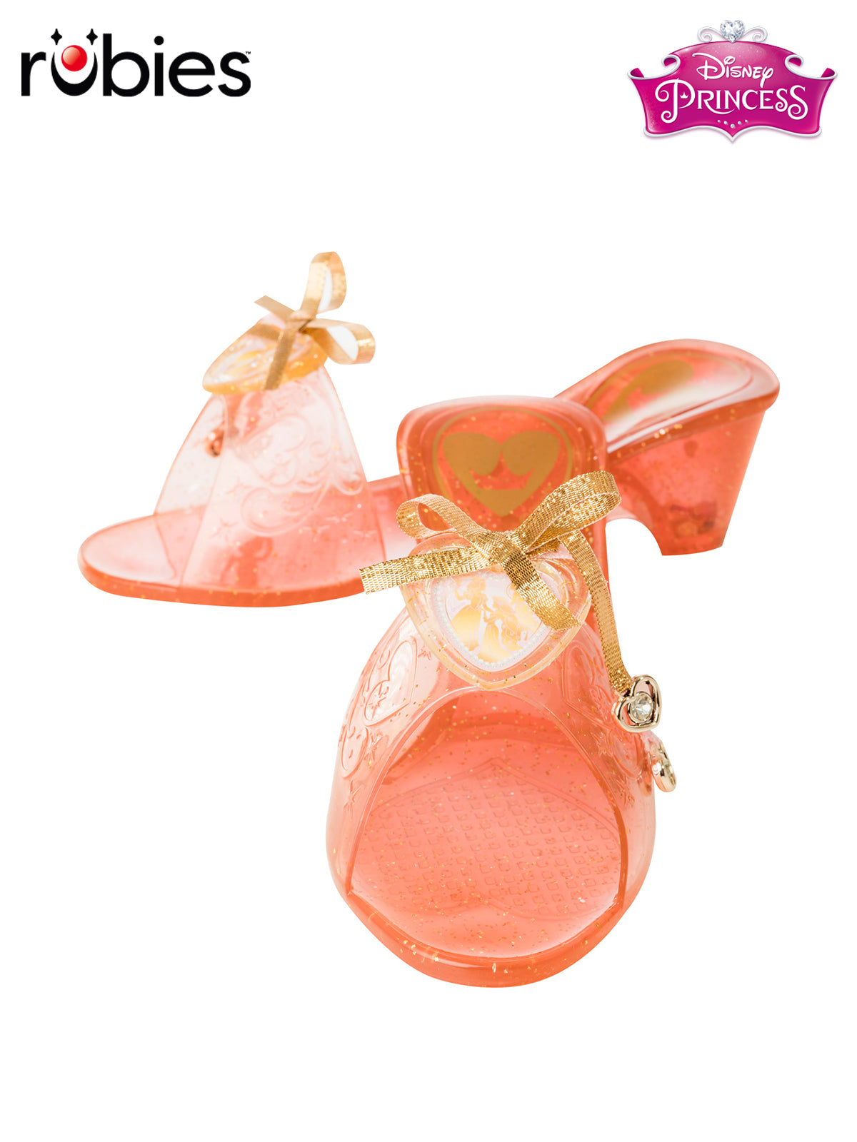 Disney Princess Rose Gold Jelly Shoes for Girls – Glitter Dress-Up Costume Heels