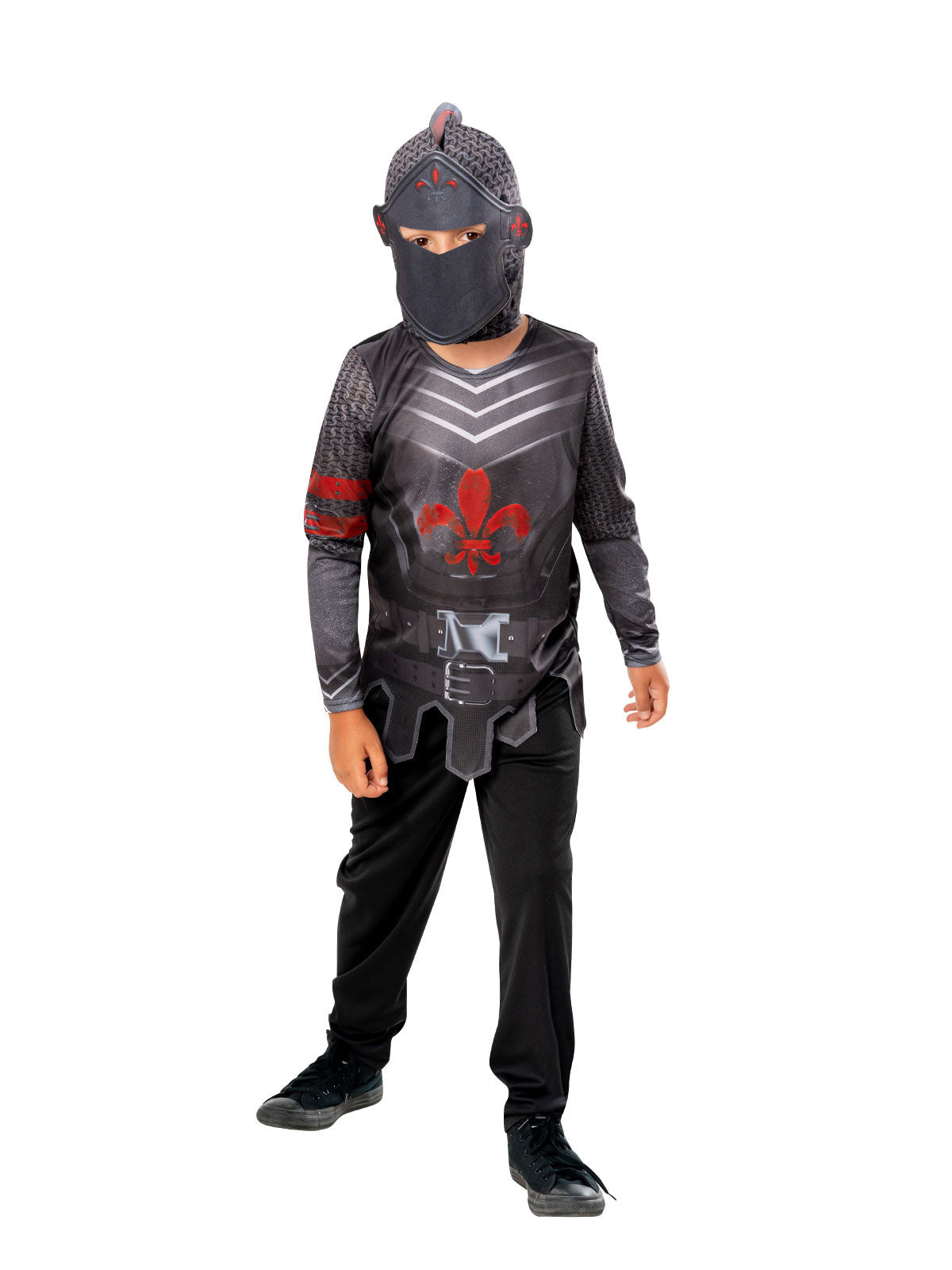Black Knight Costume for Kids Official Rubies Medieval Warrior Outfit with Mask Grey Colour