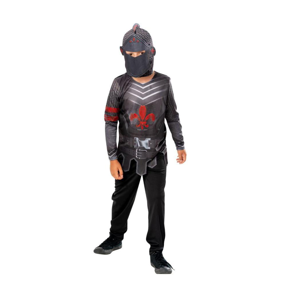 Black Knight Costume for Kids Official Rubies Medieval Warrior Outfit with Mask Grey Colour