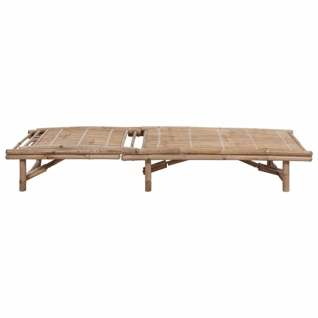 Garden Sun Lounger with Cushion Bamboo